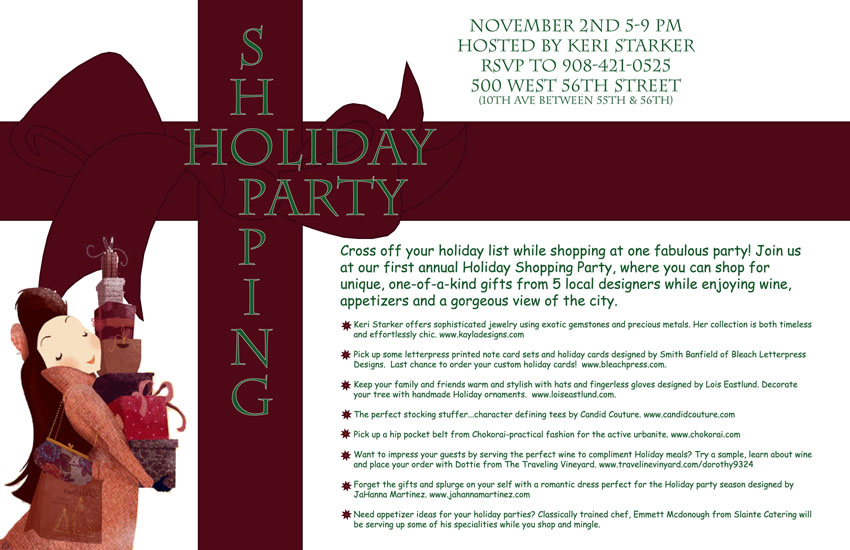 holiday shopping party invite holiday shopping party